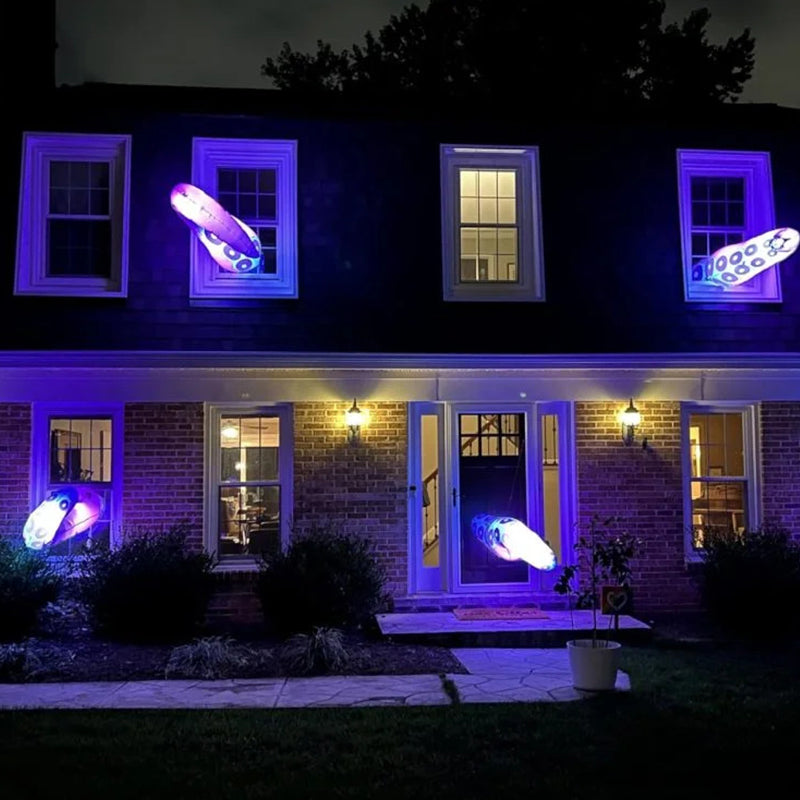 3Pcs LED Octopus Tentacle Halloween Inflatable Broke Out from Window (4.5ft+5ft+6ft)