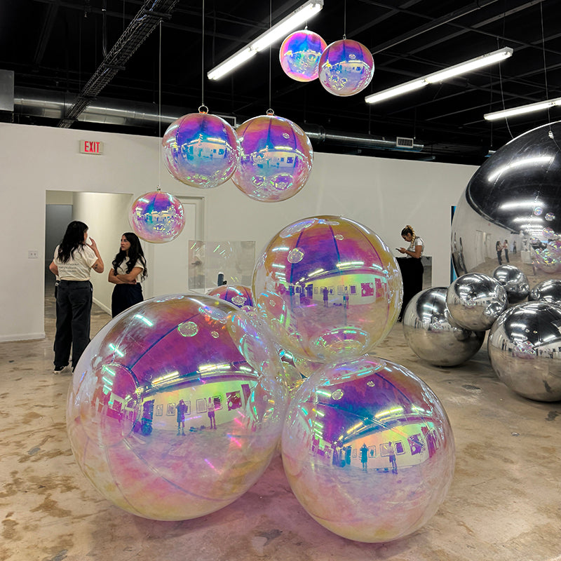 Colorful Inflatable Mirror Ball PVC Large Hanging Mirror Ball