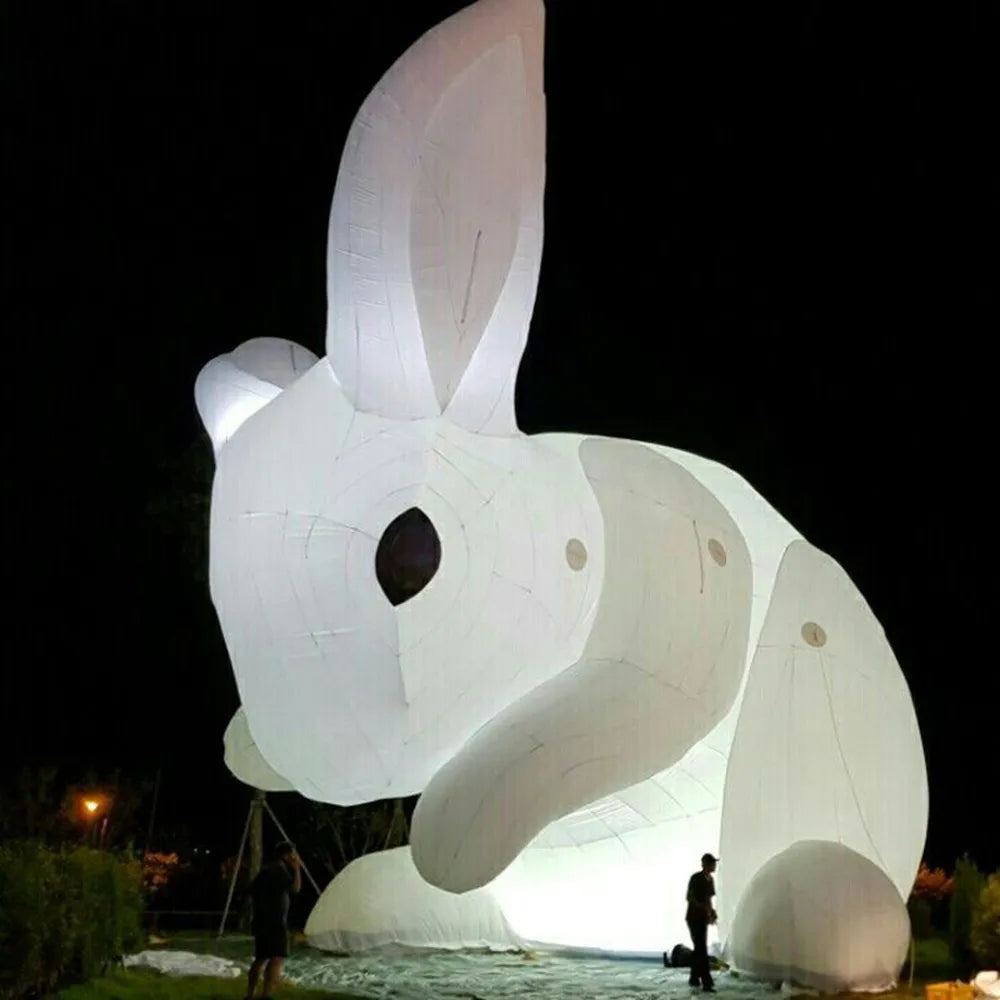 Giant 20ft Inflatable Rabbit Easter Bunny model Invade Public Spaces Around the World with LED light