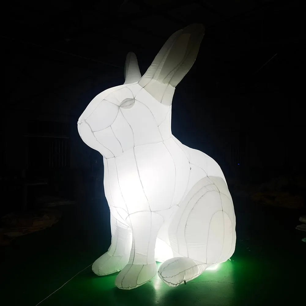 Giant 20ft Inflatable Rabbit Easter Bunny model Invade Public Spaces Around the World with LED light